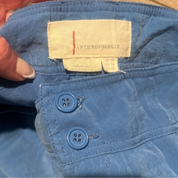 Anthropologie silky feel modal metallic wide leg loose pants large or size 14 - Picture 2 of 3